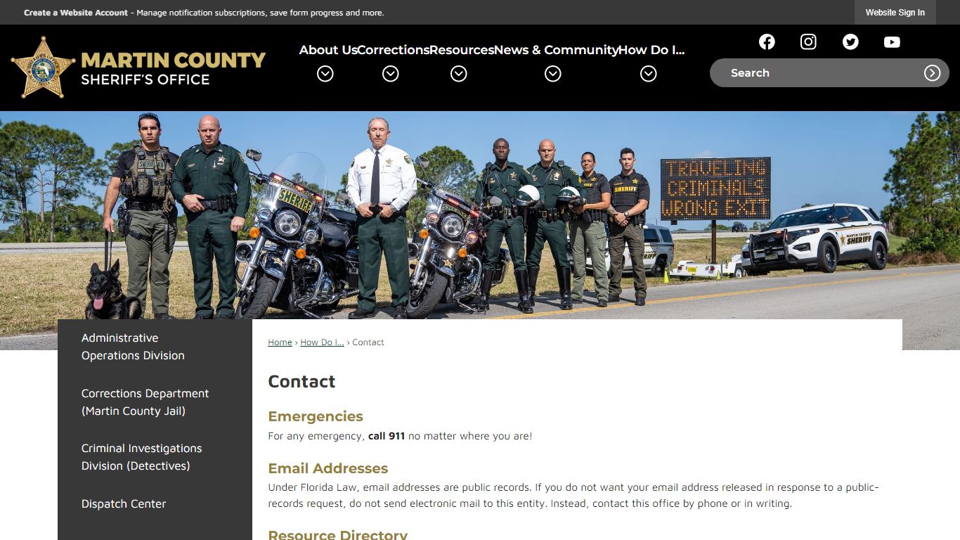 Contact | Martin County Sheriff's Office, FL