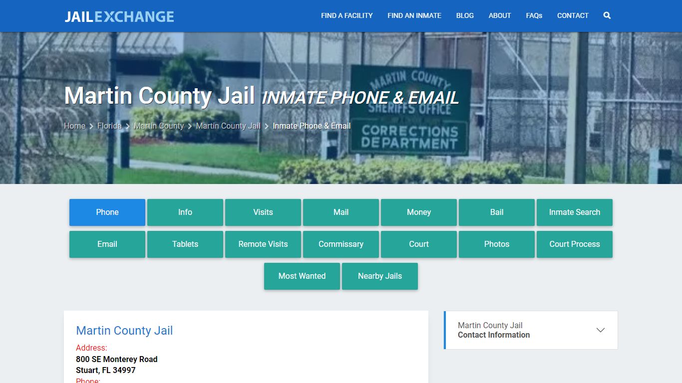 Inmate Phone - Martin County Jail, FL - Jail Exchange